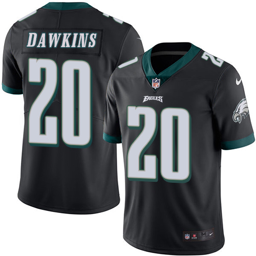 Men's Limited Brian Dawkins Nike Jersey Black - #20 Rush NFL Philadelphia Eagles